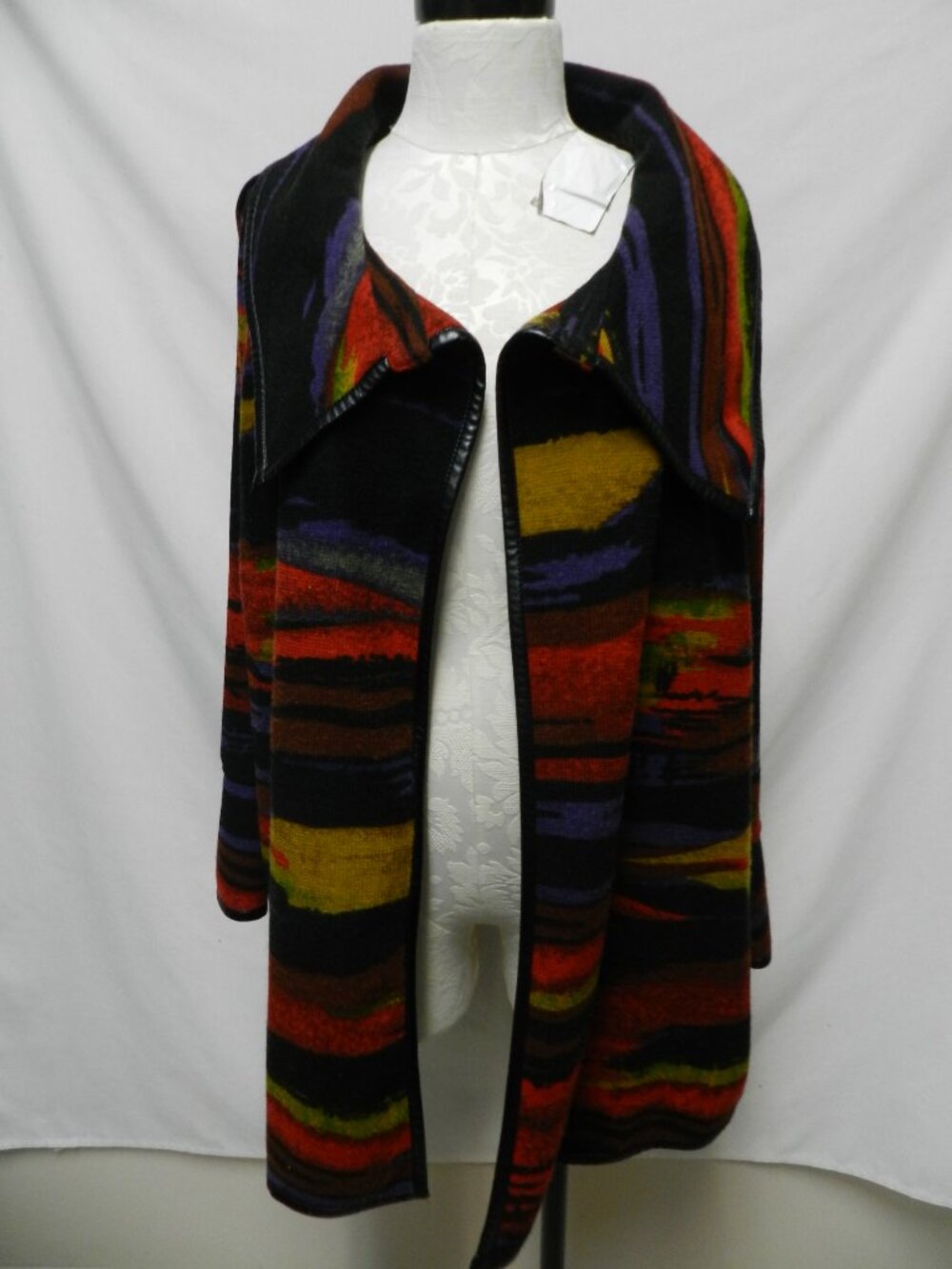 Ali Miles Southwestern Aztec Blanket Sweater Cover UP Jacket Size Large Size 1X - Picture 2 of 10